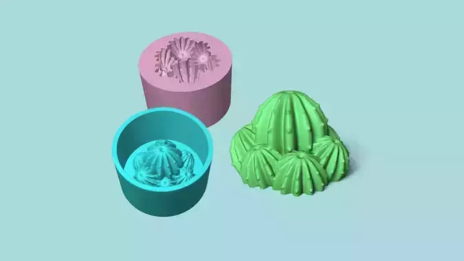 Cactus 03 - Silicon Mold Maker - Template Housing 3D print model