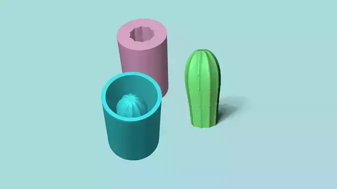 Cactus 02 - Silicon Mold Maker - Template Housing 3D print model