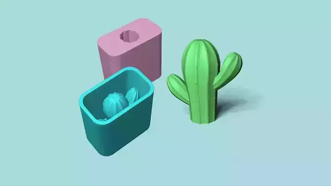 Cactus 01 - Silicon Mold Maker - Template Housing 3D print model