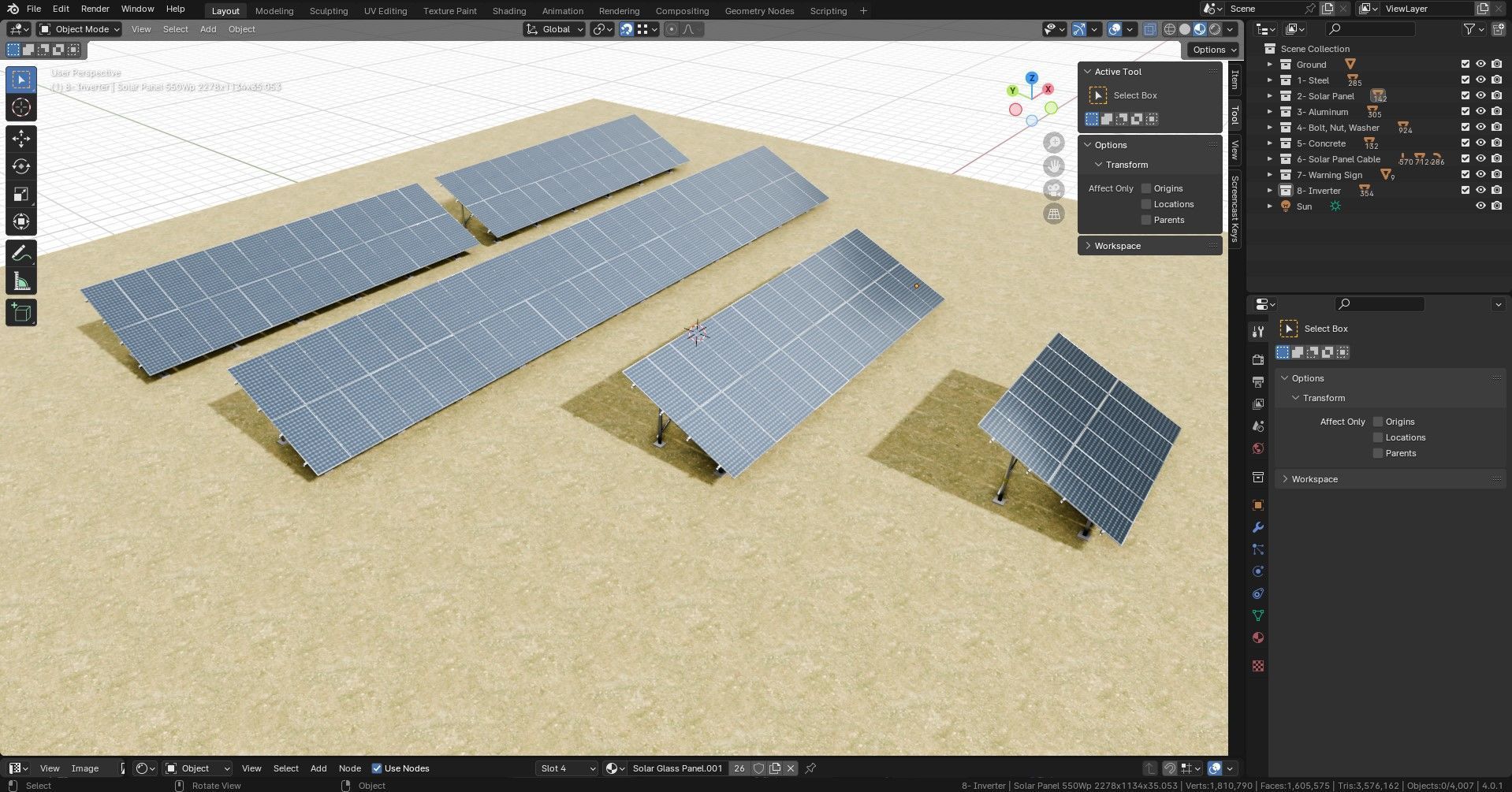 5 in 1 Solar Energy Structures 3D model_48