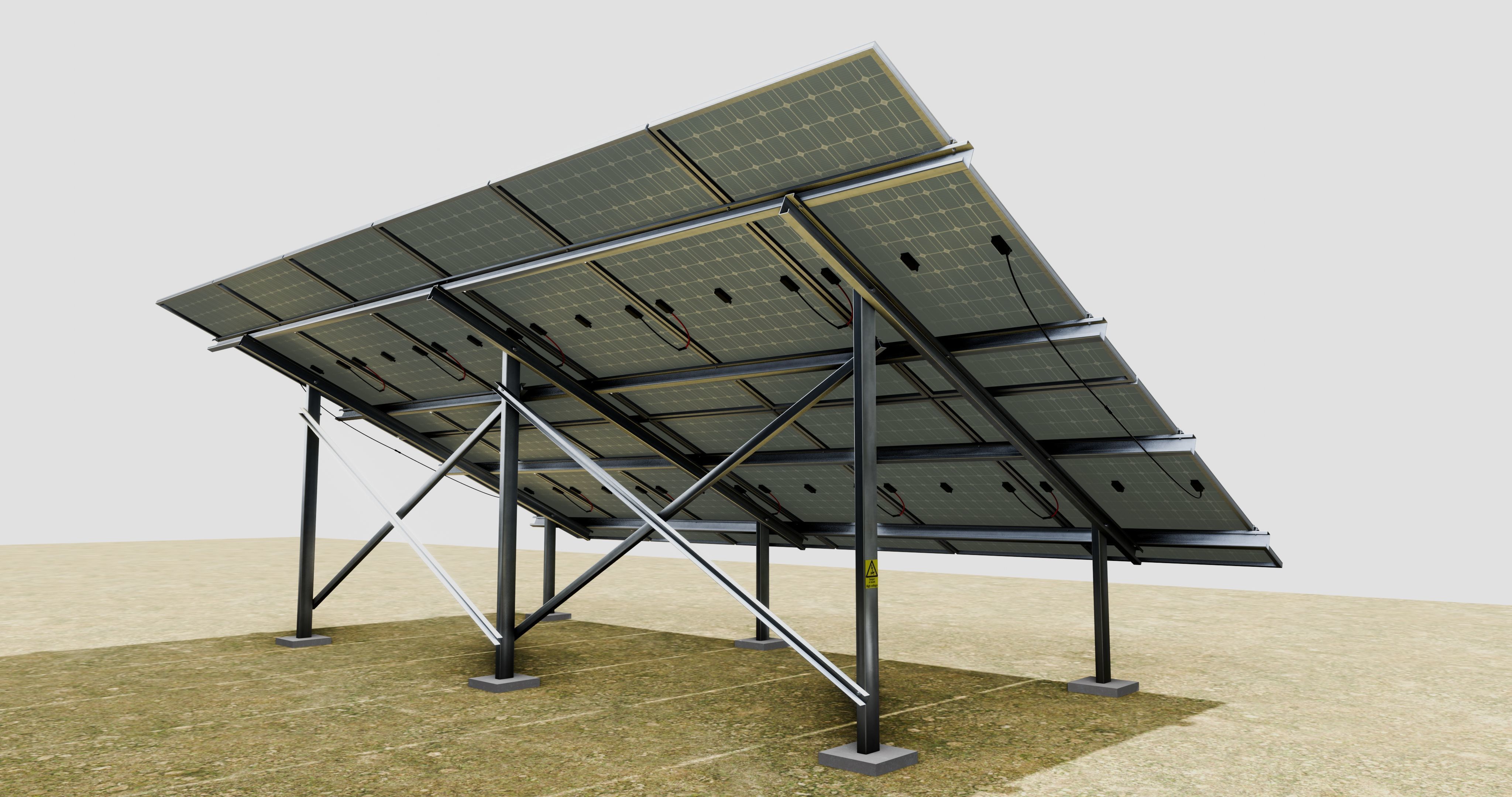 5 in 1 Solar Energy Structures 3D model_6