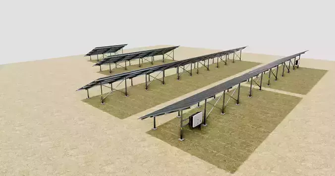5 in 1 Solar Energy Structures 3D model