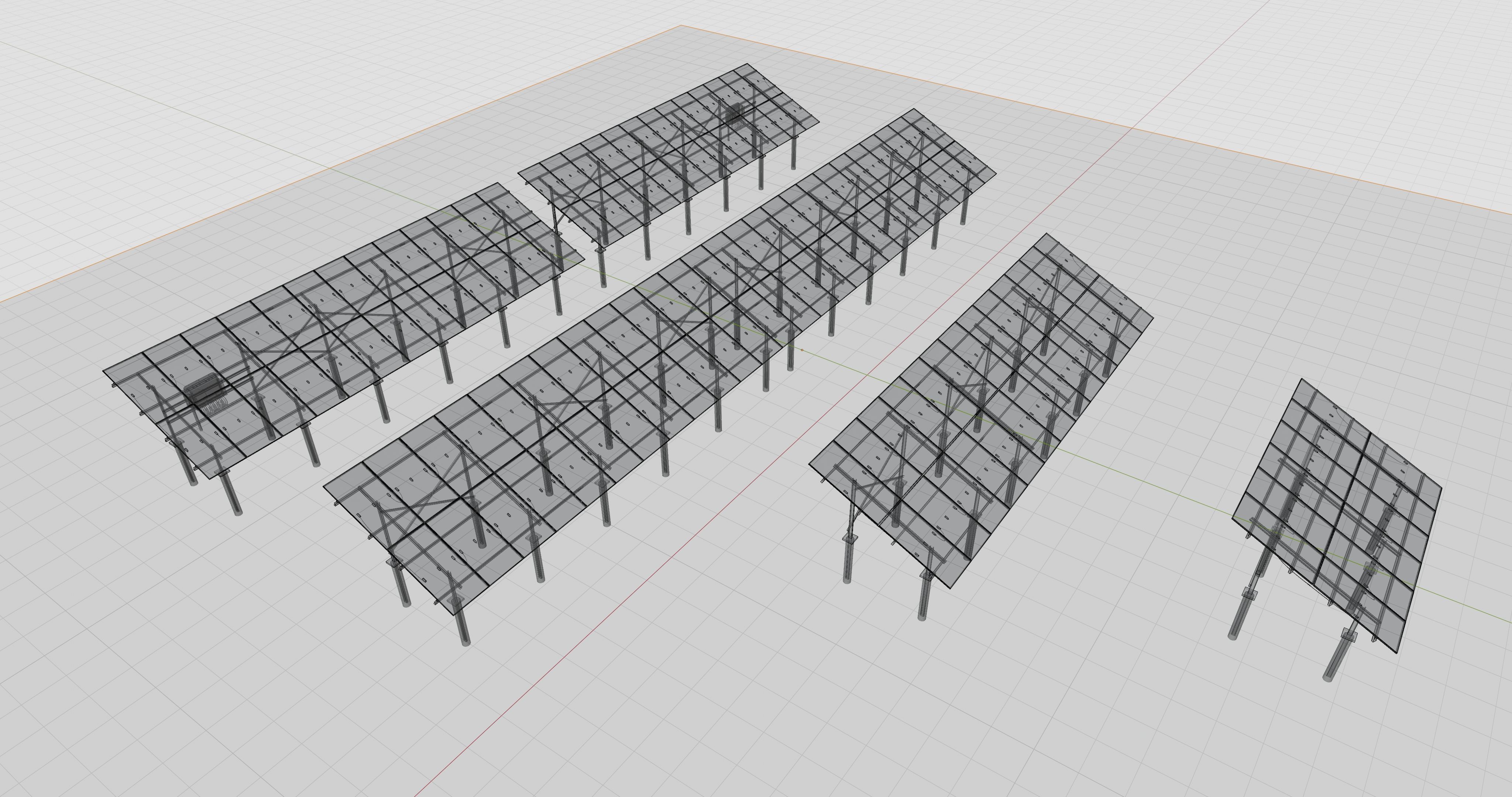5 in 1 Solar Energy Structures 3D model_45