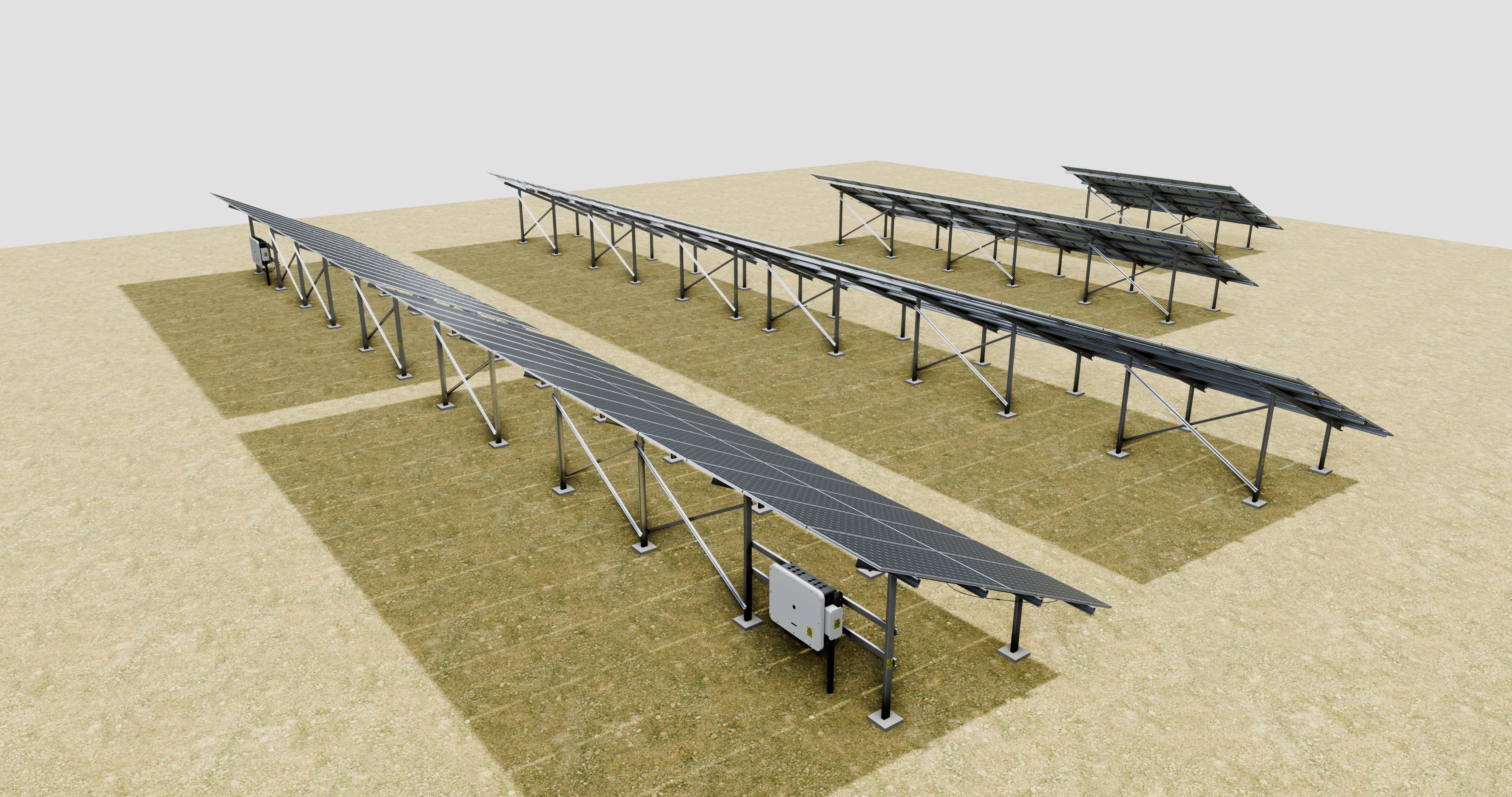 5 in 1 Solar Energy Structures 3D model_2