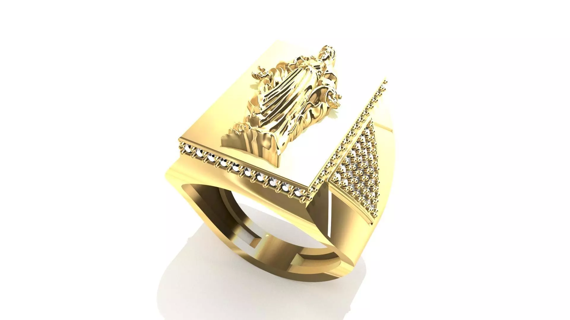 Jesus Diamond Ring Texture 3D print model