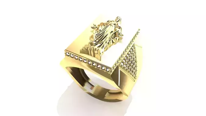 Jesus Diamond Ring Texture 3D print model