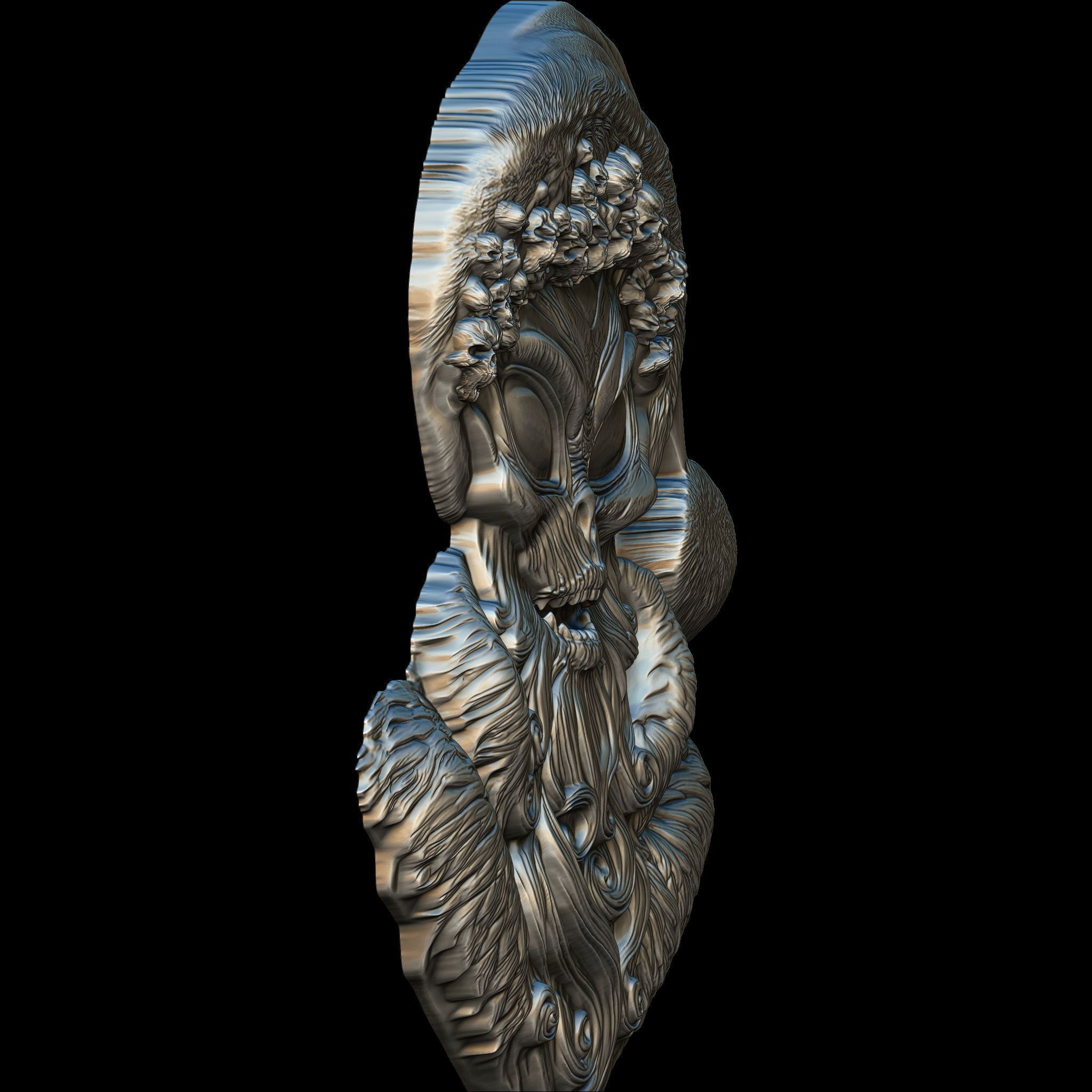 Santa Alien Relief STL file for 3d Printing or CNC 3D print model_3