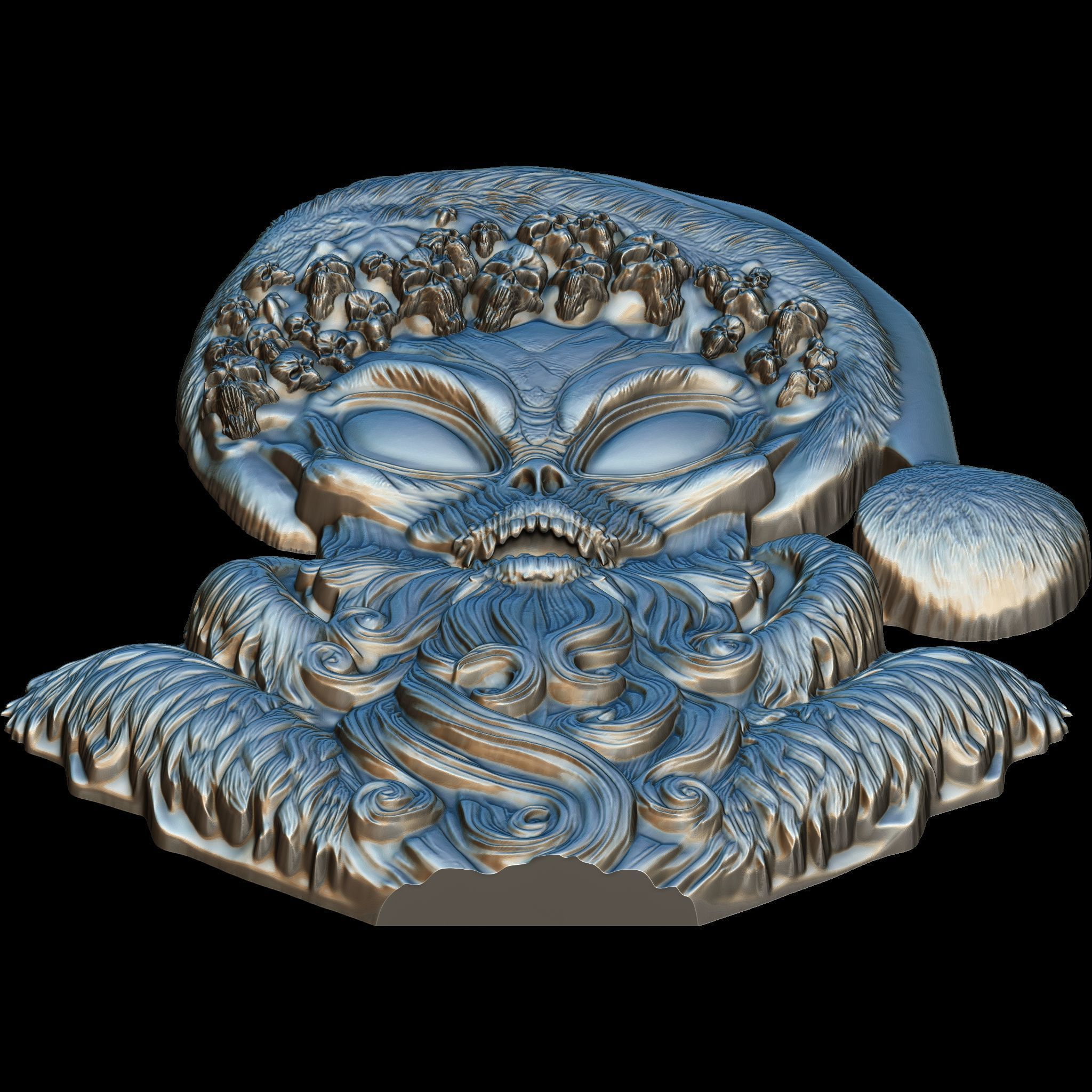 Santa Alien Relief STL file for 3d Printing or CNC 3D print model_8