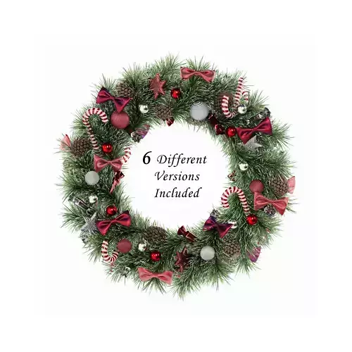 Christmas New Year Wreath 3D model