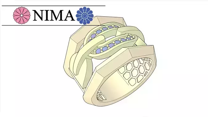 ROWS FACCET RING NIMA 