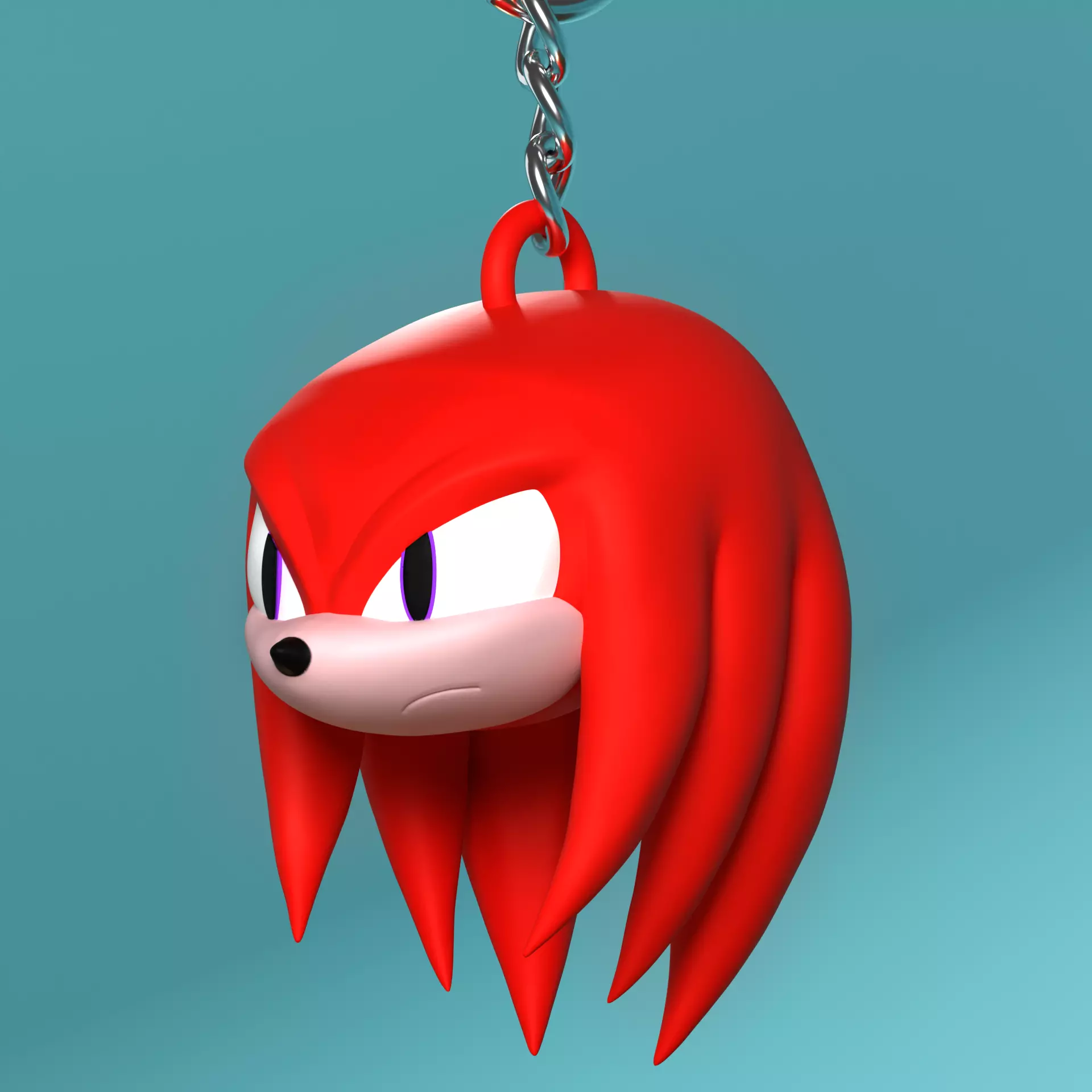 Knuckles the Echidna Head Keychain 3D print model_0