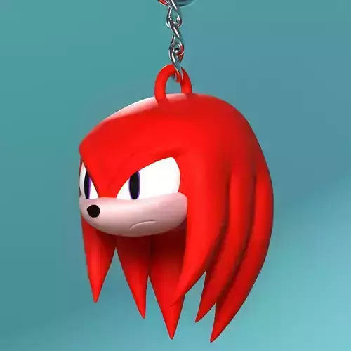 Knuckles the Echidna Head Keychain 3D print model