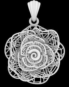 Direct Casting Flower Pendant 3D model Texture 3D print model_7