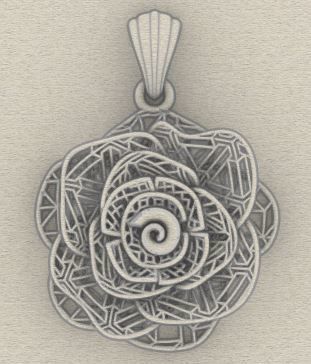 Direct Casting Flower Pendant 3D model Texture 3D print model_9