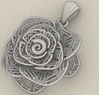 Direct Casting Flower Pendant 3D model Texture 3D print model_11
