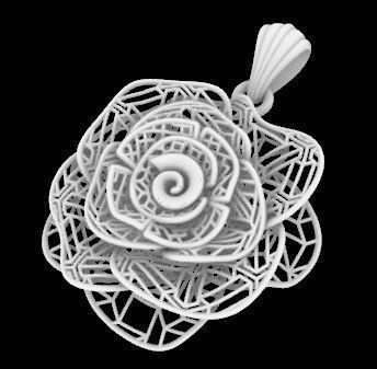 Direct Casting Flower Pendant 3D model Texture 3D print model_6