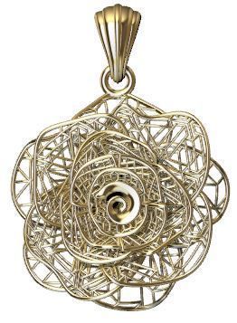 Direct Casting Flower Pendant 3D model Texture 3D print model_17