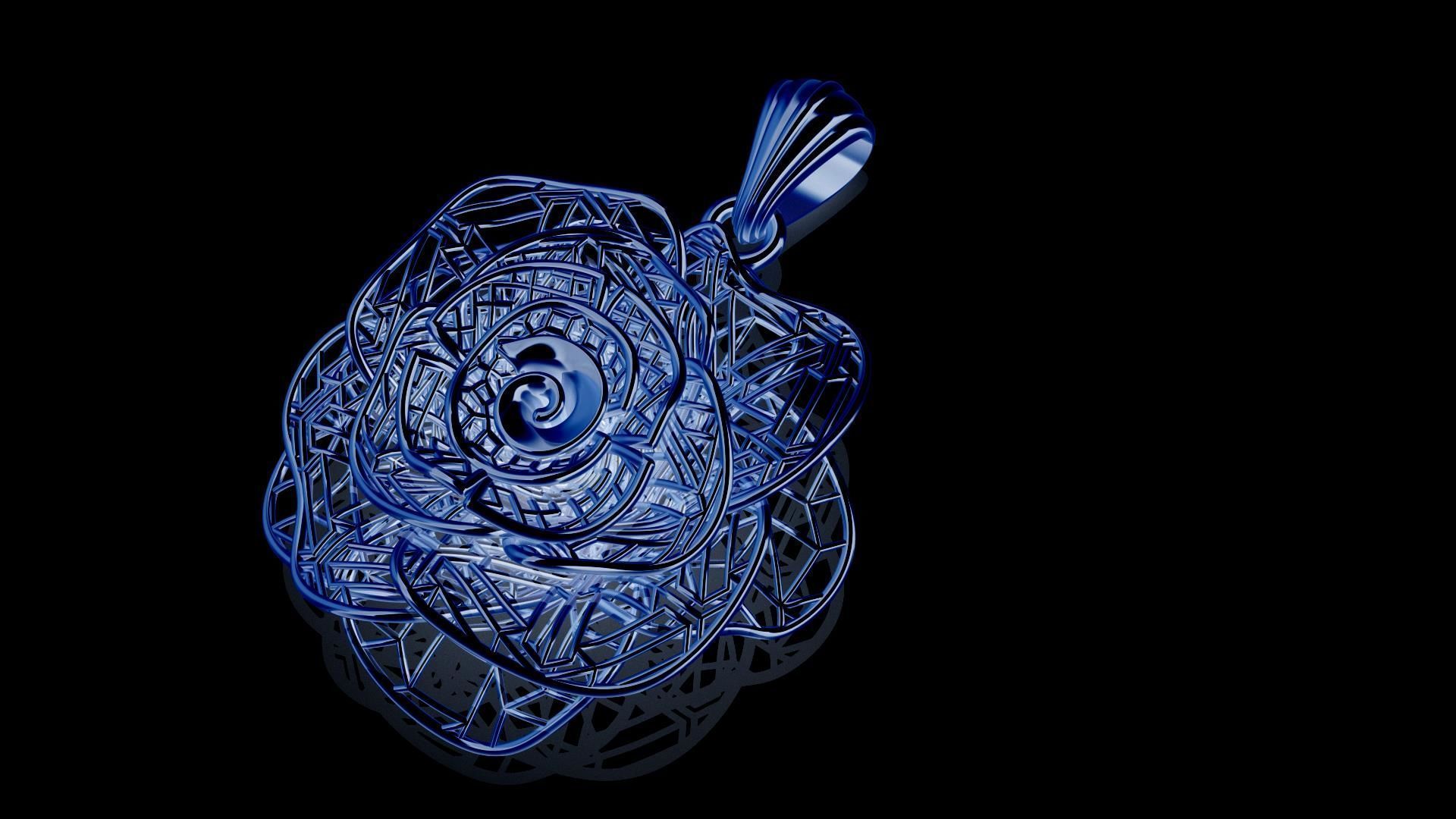 Direct Casting Flower Pendant 3D model Texture 3D print model_1