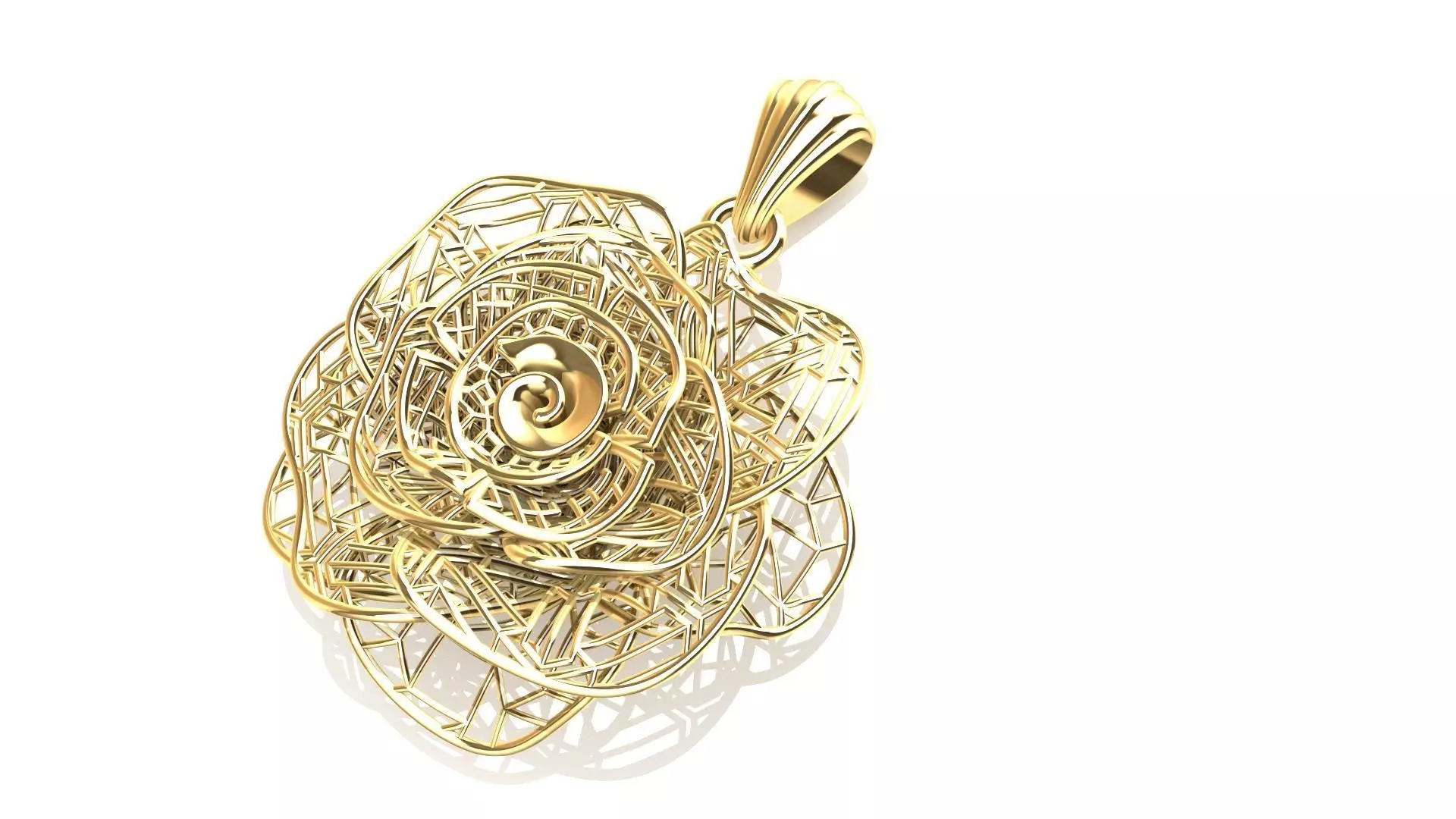 Direct Casting Flower Pendant 3D model Texture 3D print model_0