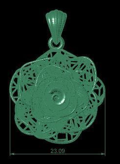 Direct Casting Flower Pendant 3D model Texture 3D print model_5