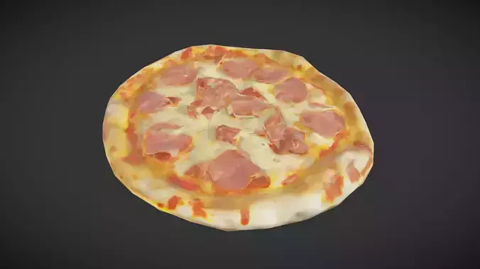 Pizza Ham Low-poly 3D model