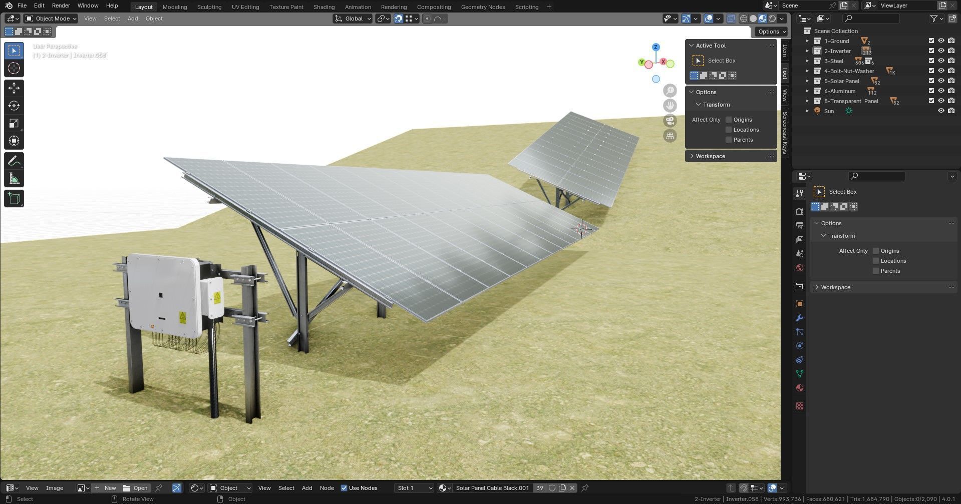 Single Column Solar Construction Type-3 3D model_52