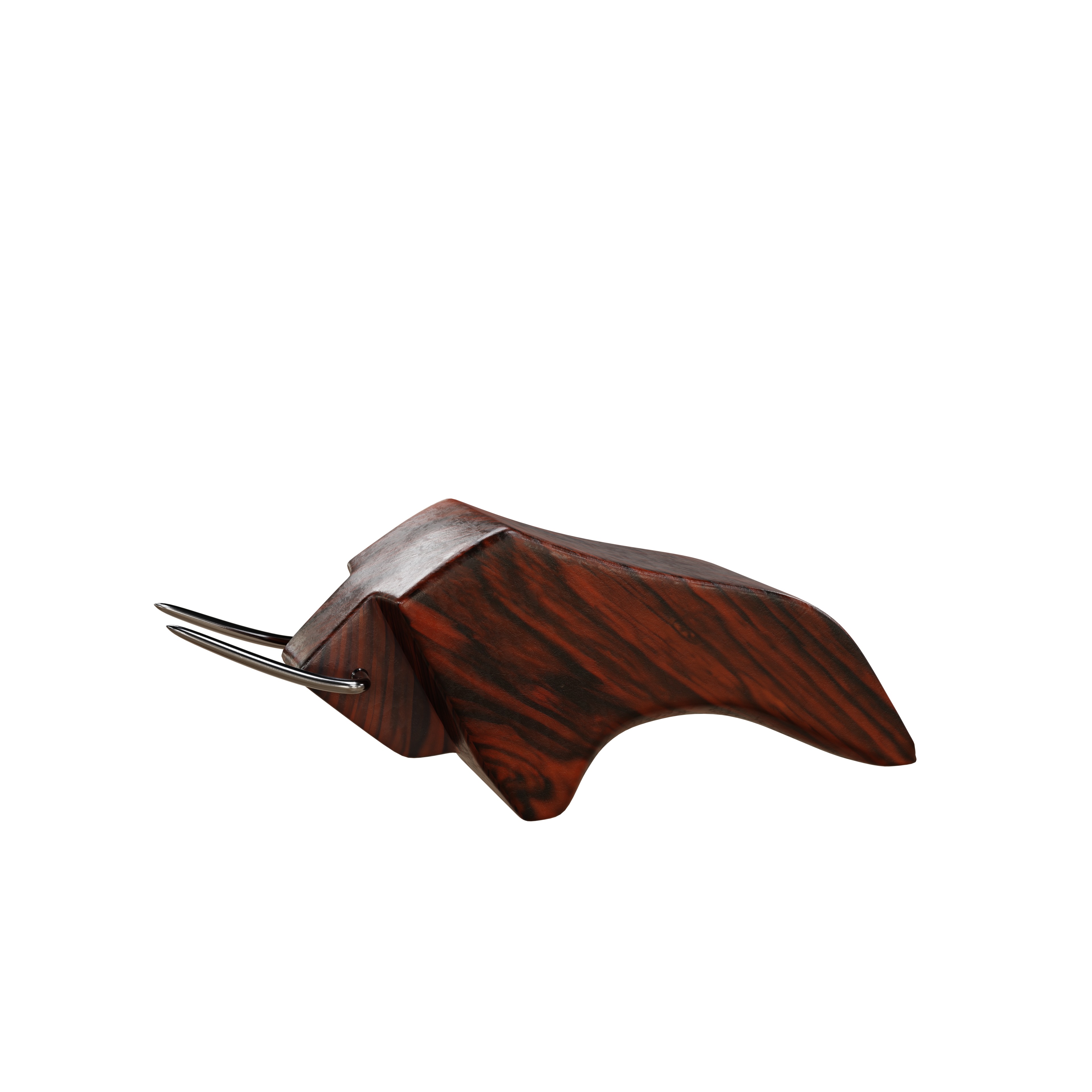 Wooden Bull 3D model_2