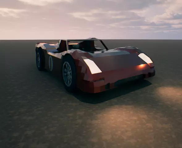 Stylized Low Poly - Sports car Low-poly 3D model