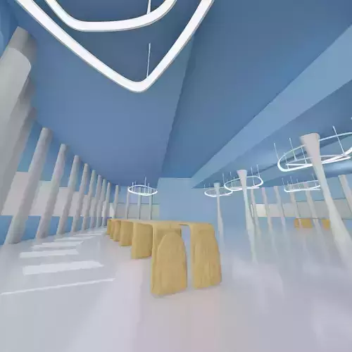 Futuristic exhibition interior ART GALLERY 3D 3D model