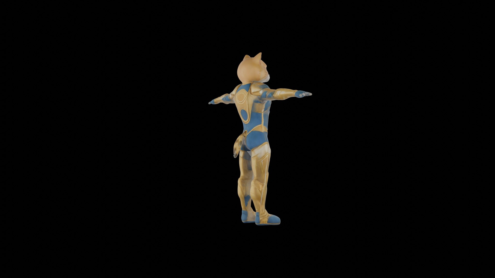 Humanoid Cat Soldier in Sci-Fi Armor VR  AR Low Poly Ready Low-poly 3D model_7