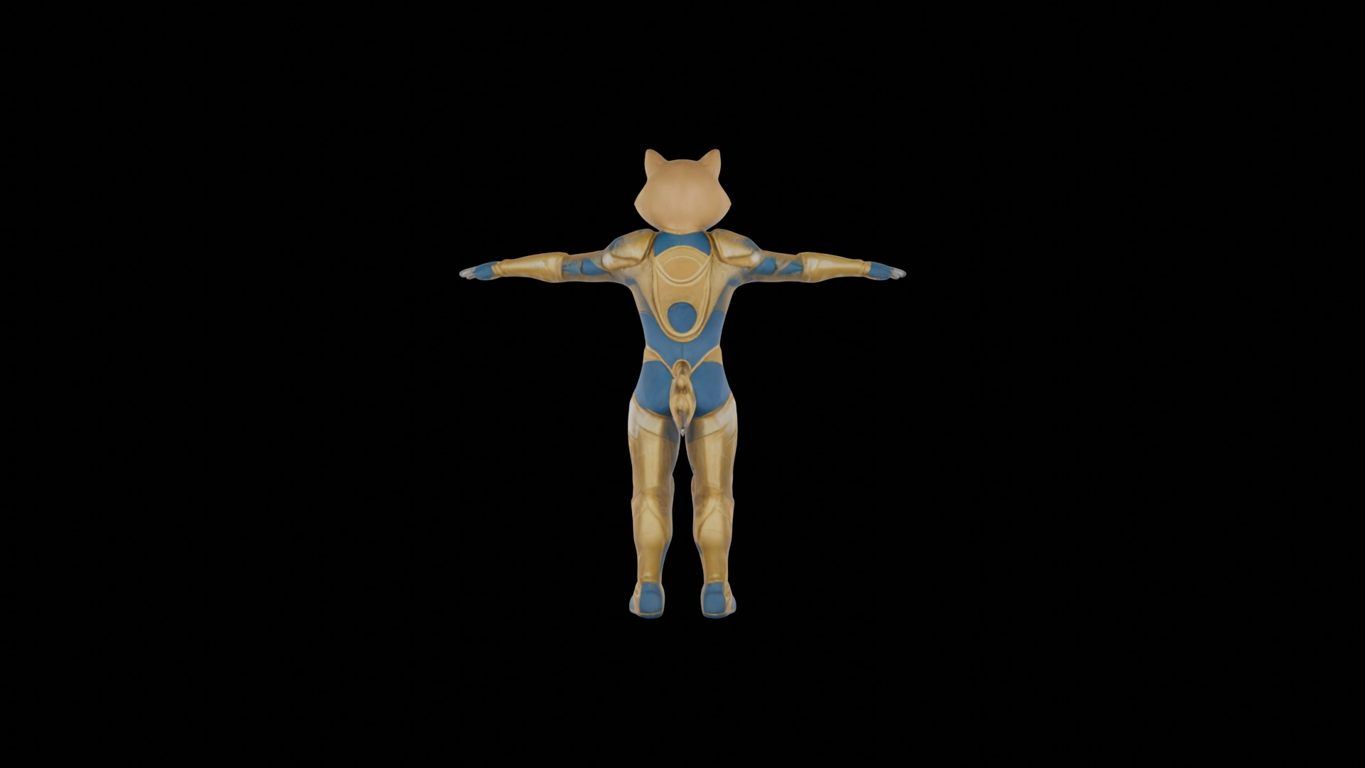 Humanoid Cat Soldier in Sci-Fi Armor VR  AR Low Poly Ready Low-poly 3D model_11