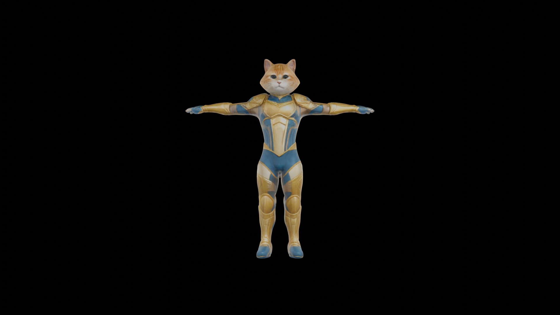 Humanoid Cat Soldier in Sci-Fi Armor VR  AR Low Poly Ready Low-poly 3D model_13