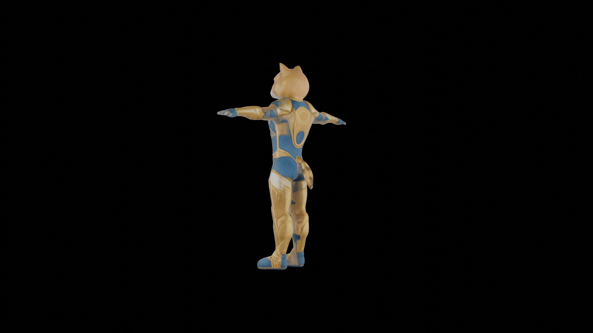 Humanoid Cat Soldier in Sci-Fi Armor VR  AR Low Poly Ready Low-poly 3D model_5