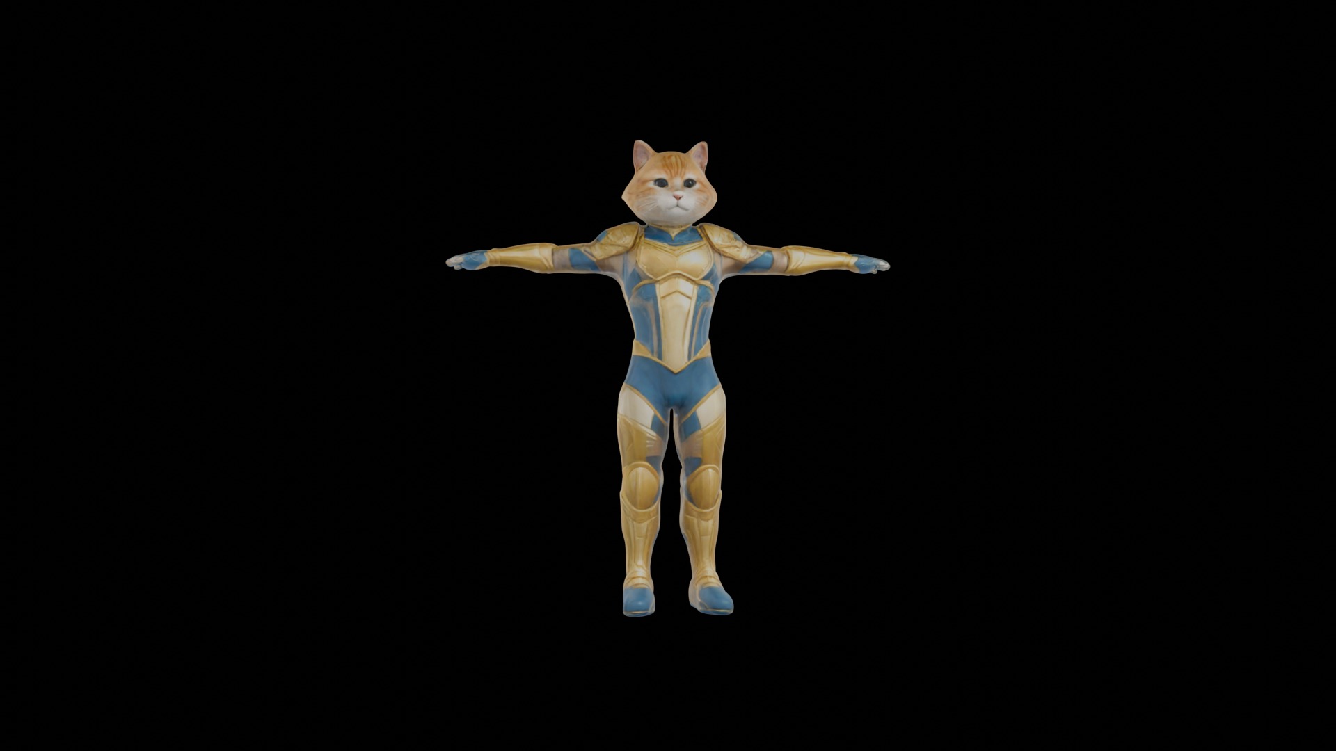 Humanoid Cat Soldier in Sci-Fi Armor VR  AR Low Poly Ready Low-poly 3D model_10
