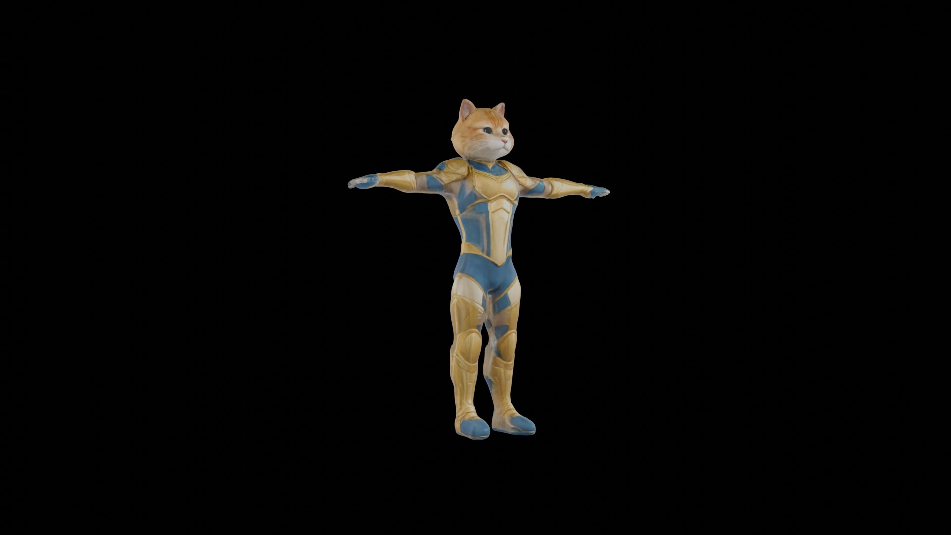 Humanoid Cat Soldier in Sci-Fi Armor VR  AR Low Poly Ready Low-poly 3D model_9