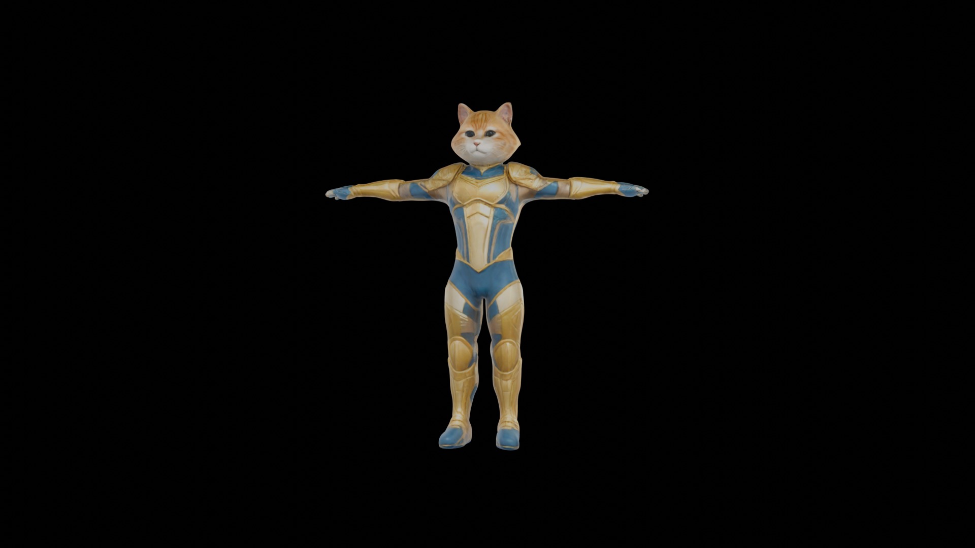 Humanoid Cat Soldier in Sci-Fi Armor VR  AR Low Poly Ready Low-poly 3D model_2
