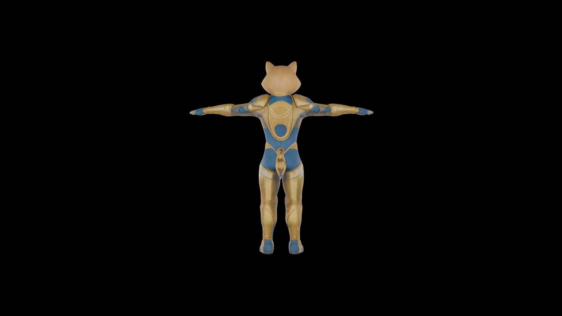 Humanoid Cat Soldier in Sci-Fi Armor VR  AR Low Poly Ready Low-poly 3D model_6