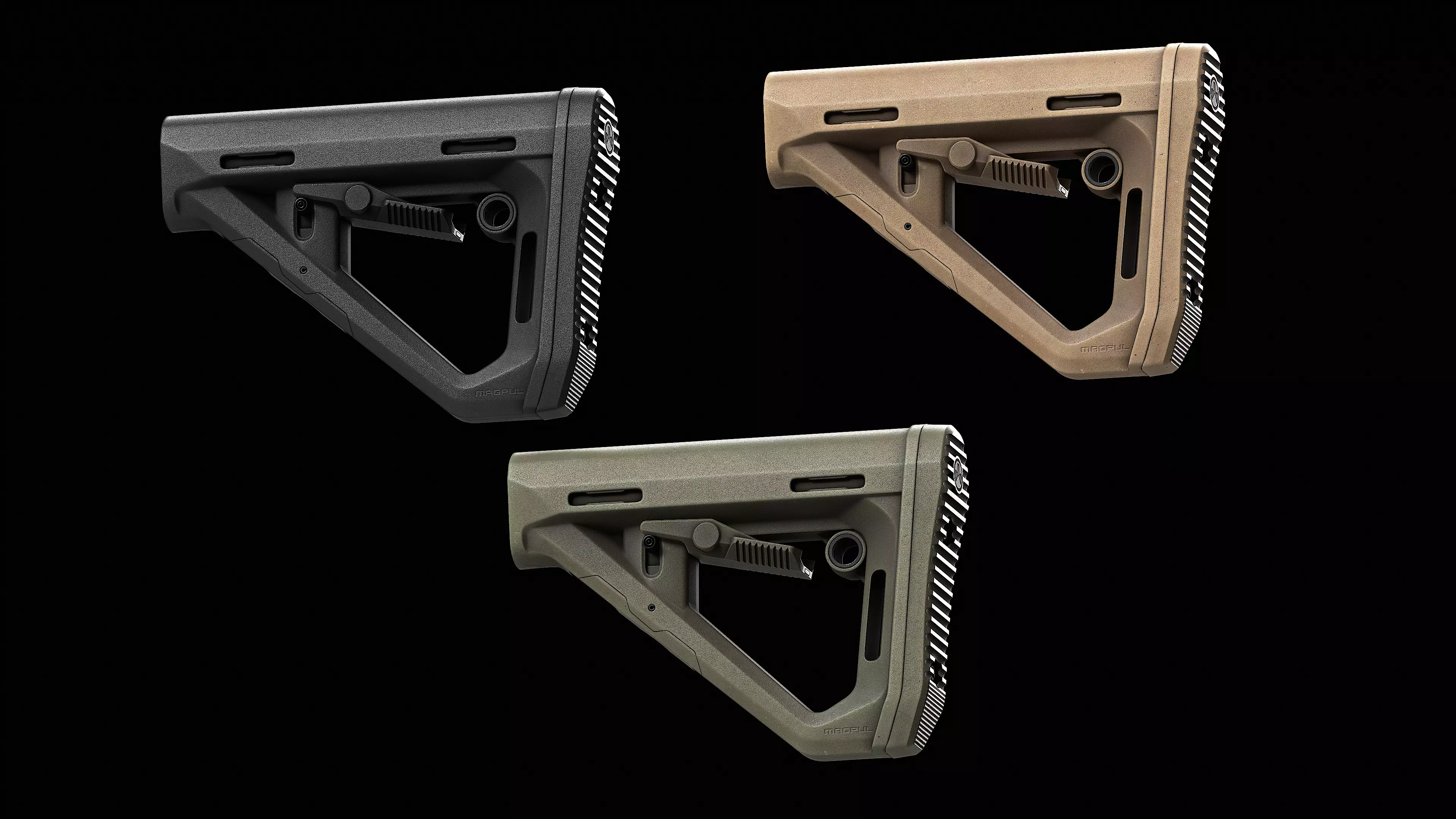 DT Carbine Stock Mil Spec Low-poly 3D model_0