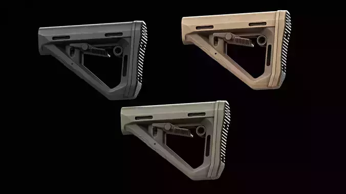 DT Carbine Stock Mil Spec Low-poly 3D model
