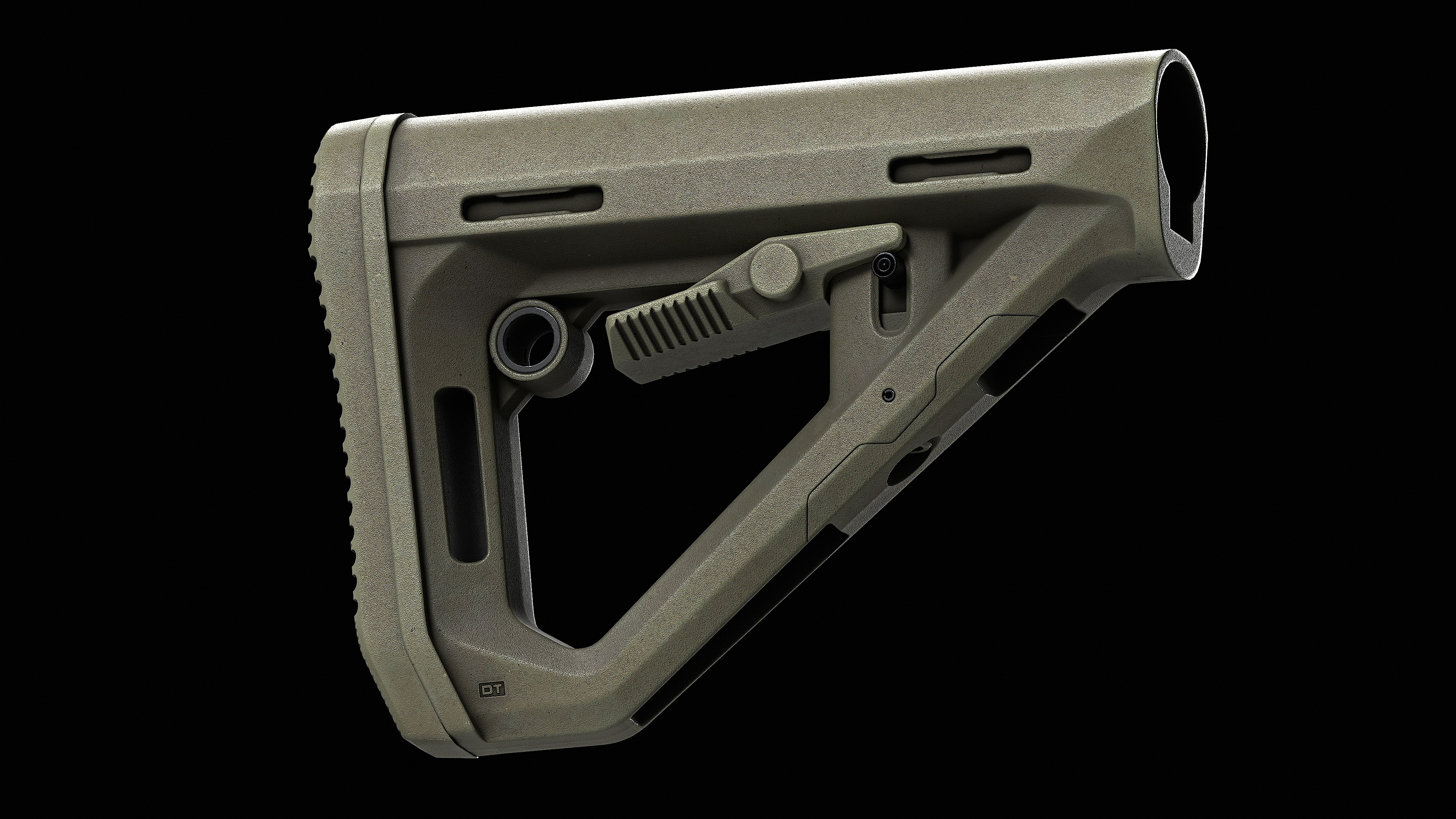 DT Carbine Stock Mil Spec Low-poly 3D model_3