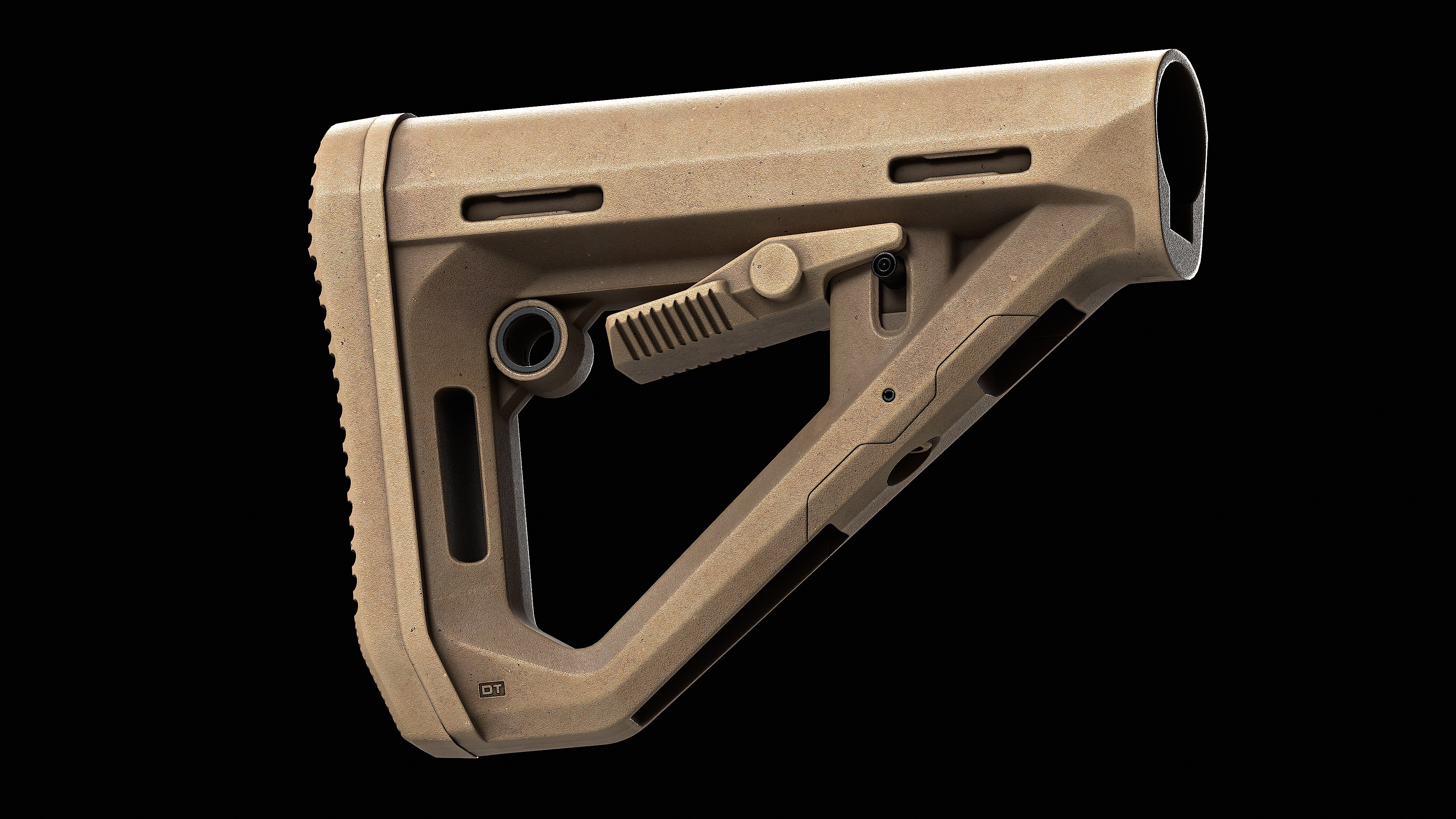 DT Carbine Stock Mil Spec Low-poly 3D model_2