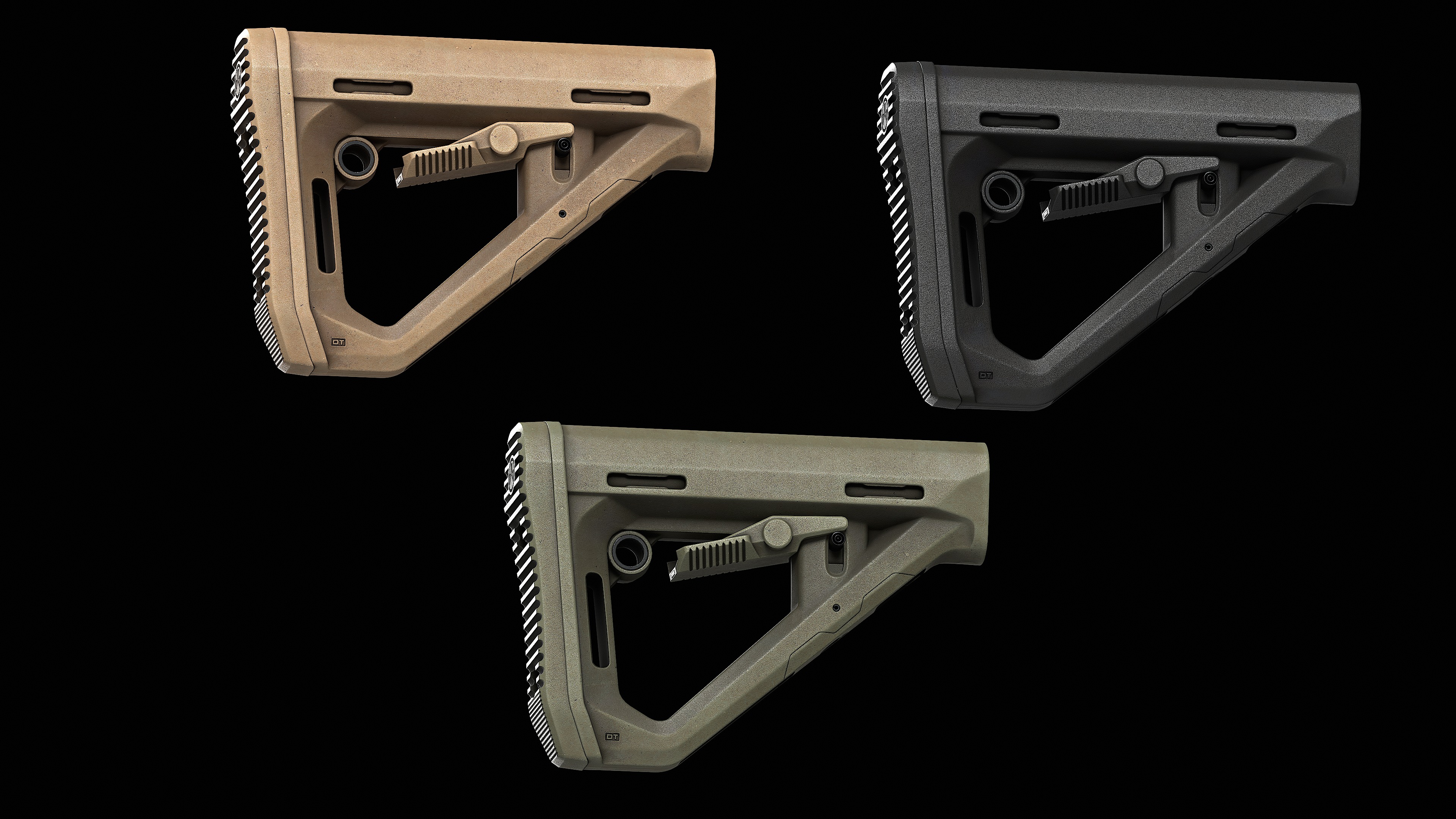 DT Carbine Stock Mil Spec Low-poly 3D model_1