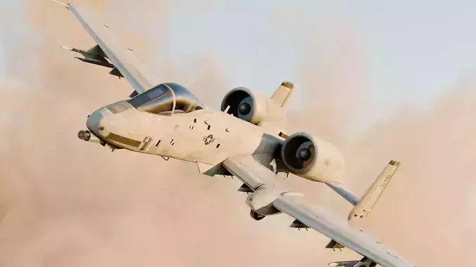 A10 Thunderbolt 2 Fully Rigged Game Ready
