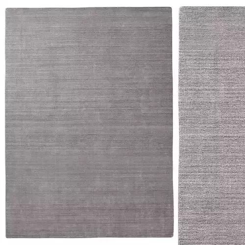 Marled Stripe Loom-Knotted Wool Rug Gray