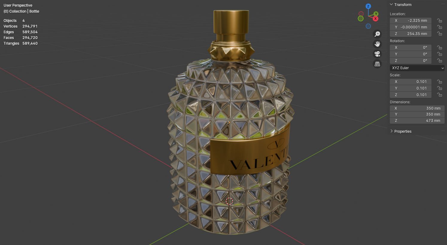 Valentino perfime original 3D model product for Advertising 3D model_17