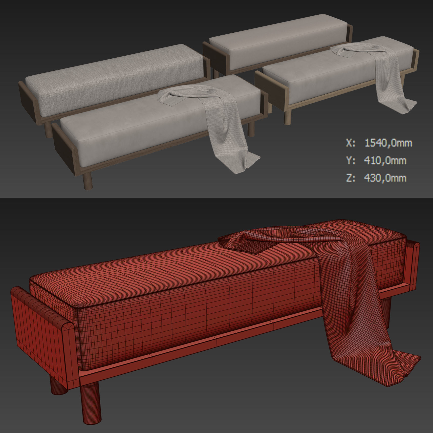 Helm Upholstered Bench By The Citizenry 3D model_6