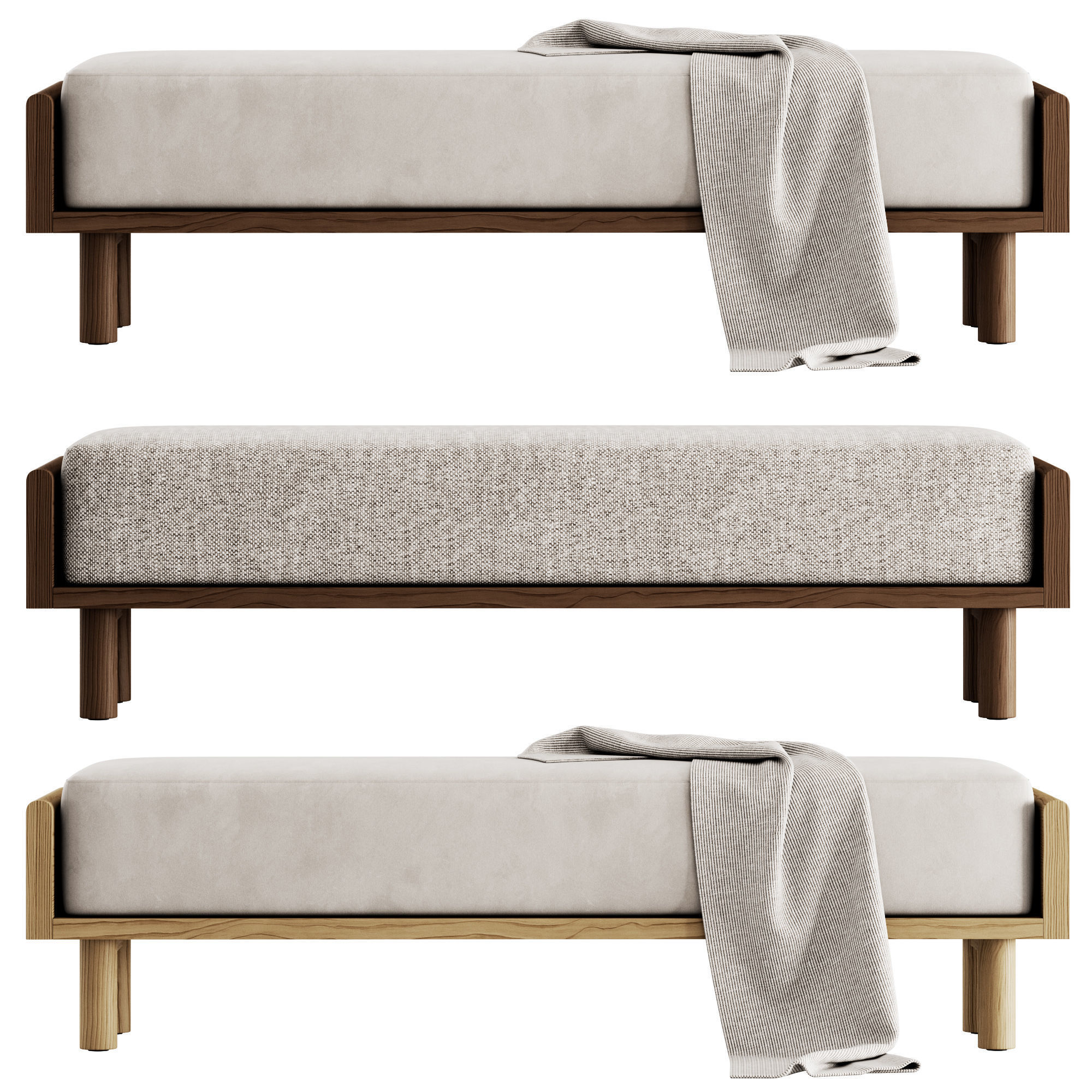 Helm Upholstered Bench By The Citizenry 3D model_3