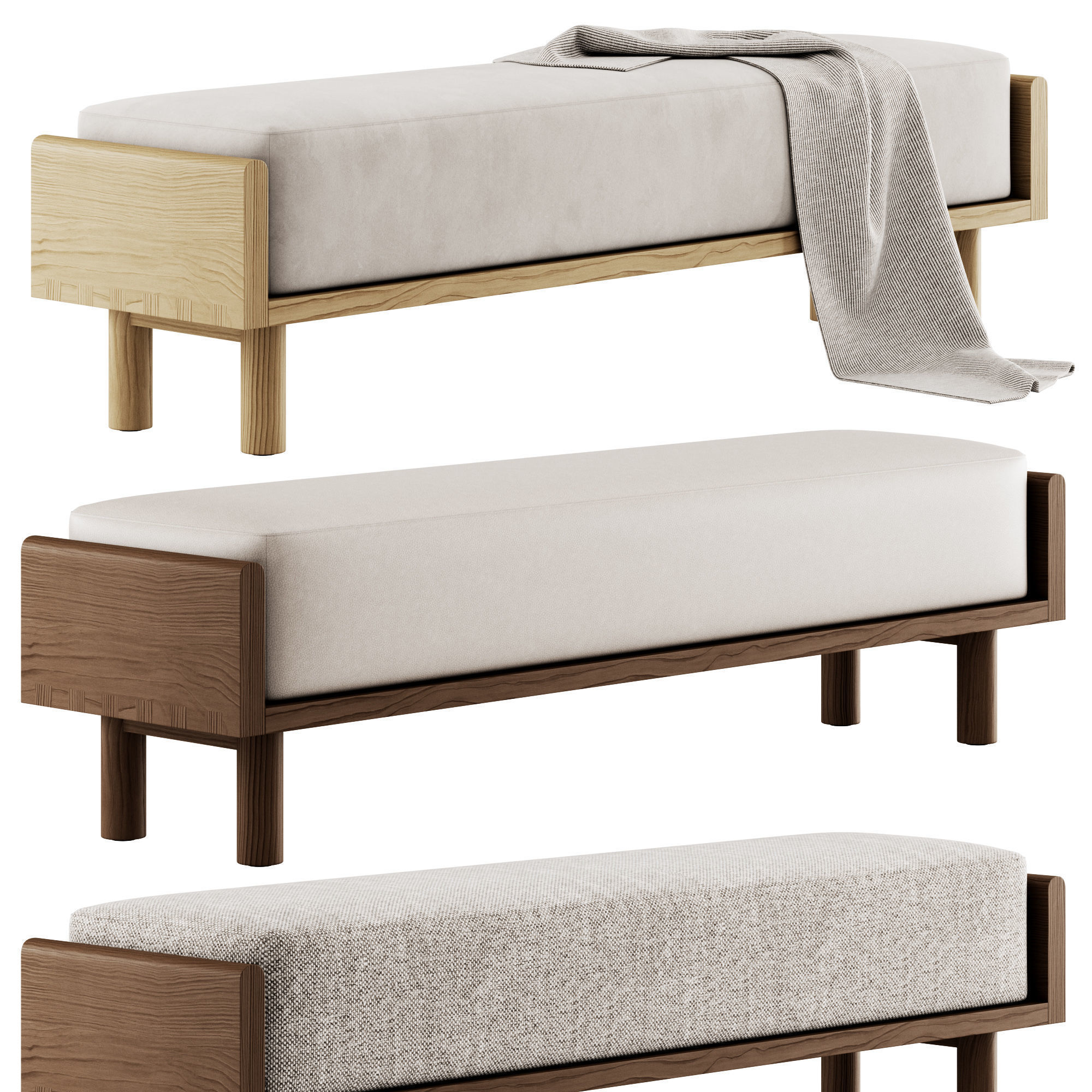 Helm Upholstered Bench By The Citizenry 3D model_2