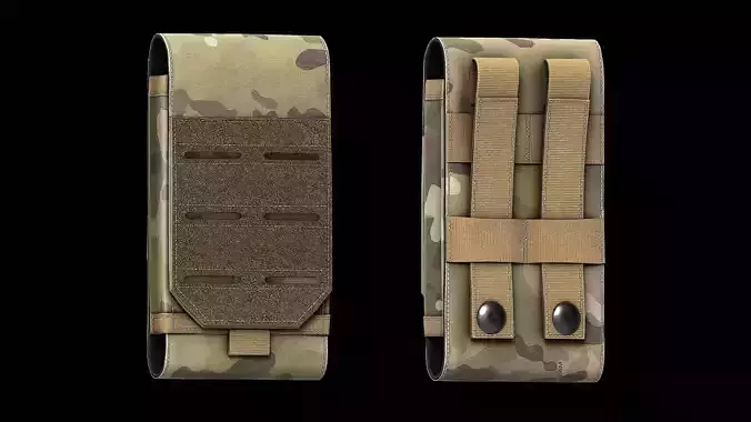 Universal Tactical Molle Mobile Phone Low-poly 3D model