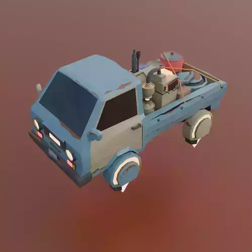 Sci-fi Flying Car Low-poly 3D model